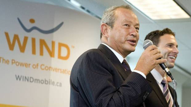 Naguib Sawiris, left, with Anthony Lacavera, chairman of Wind Mobile