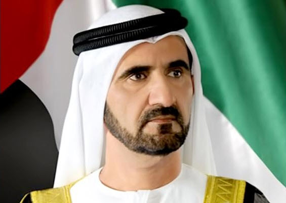 الشيخ محمد بن راشد آل مكتوم نائب رئيس الدولة ورئيس مجلس الوزراء في دولة الإمارات العربية المتحدة وحاكم إمارة دبي