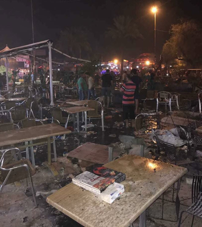 صور التفجير الارهابي في #الكرادة قرب مثلجات الفقمة ولا حصيلة مؤكدة للشهداء او الجرحى حتى الان