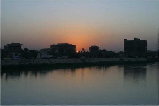 Sunset on the banks of Tigris (Dijla) river